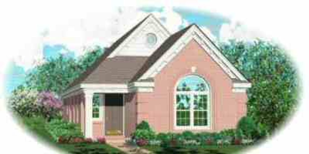 Exterior - Front Elevation 2 for European House Plan #81-163 - 3 bed, 2 bath