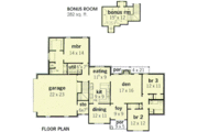 European Style House Plan - 3 Beds 2 Baths 1672 Sq/Ft Plan #16-128 