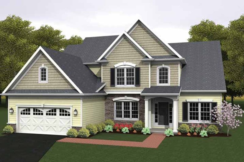 Architectural House Design - Colonial Exterior - Front Elevation Plan #1010-16