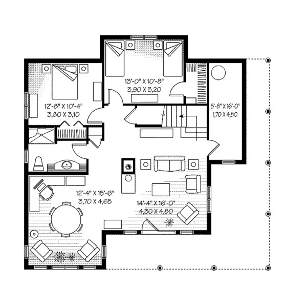 House Design - European Floor Plan - Lower Floor Plan #23-2421