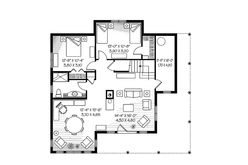 Home Plan - Floor Plan - Lower Floor for European House Plan #23-2421 - 5 bed, 3 bath