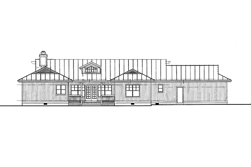 Home Plan - Exterior - Rear Elevation for Ranch House Plan #72-944 - 2 bed, 2 bath