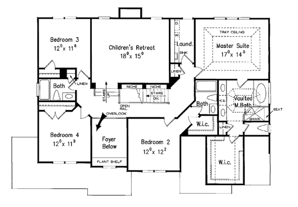 Dream House Plan - Country Floor Plan - Upper Floor Plan #927-643