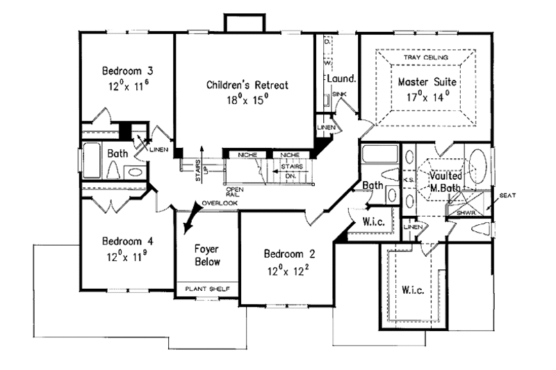Dream House Plan - Floor Plan - Upper Floor for Country House Plan #927-643 - 5 bed, 4 bath