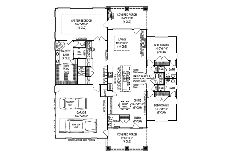 Home Plan - Floor Plan - Main Floor for Contemporary House Plan #11-272 - 3 bed, 3.5 bath