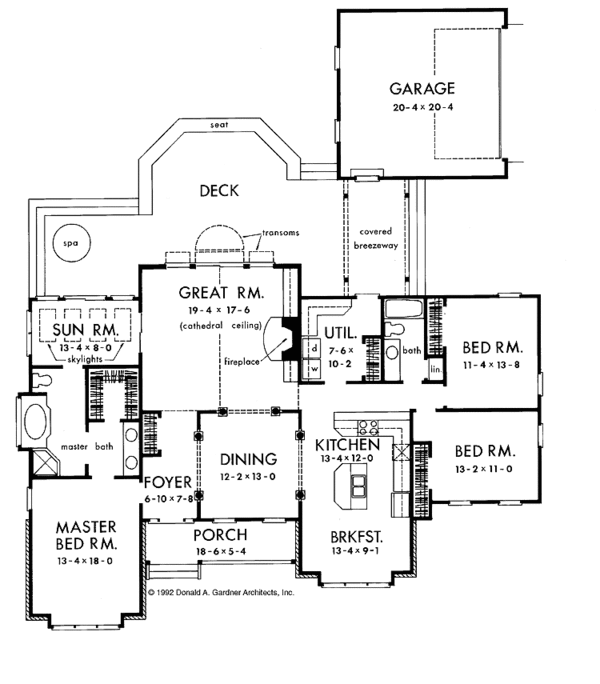 Architectural House Design - Ranch Floor Plan - Main Floor Plan #929-135