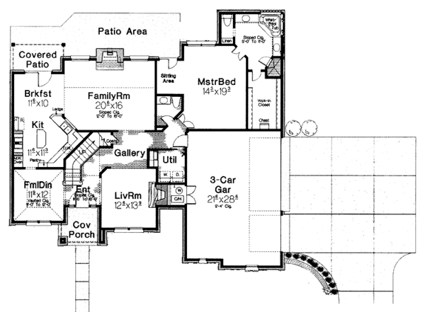 Home Plan - Colonial Floor Plan - Main Floor Plan #310-1099