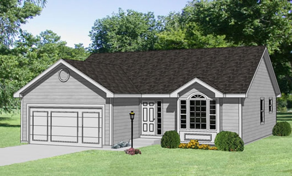 Traditional Style House Plan - 3 Beds 2 Baths 1100 Sq/Ft ...
