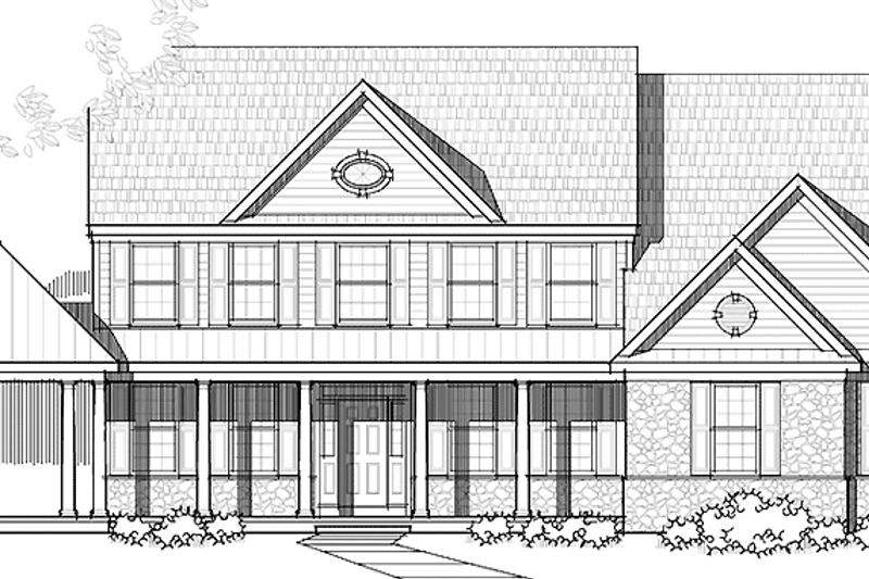 House Blueprint - Country Exterior - Front Elevation Plan #1029-19