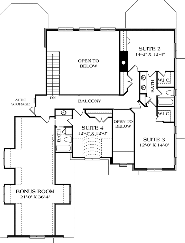 Architectural House Design - European Floor Plan - Upper Floor Plan #453-561