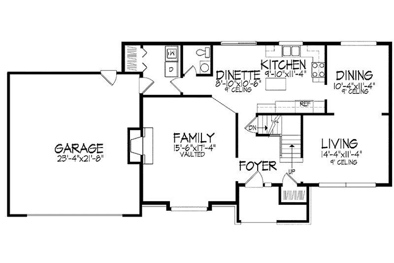 Architectural House Design - Floor Plan - Main Floor for Contemporary House Plan #51-702 - 3 bed, 2.5 bath