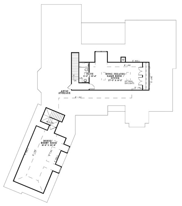 Architectural House Design - Contemporary Floor Plan - Upper Floor Plan #17-2687