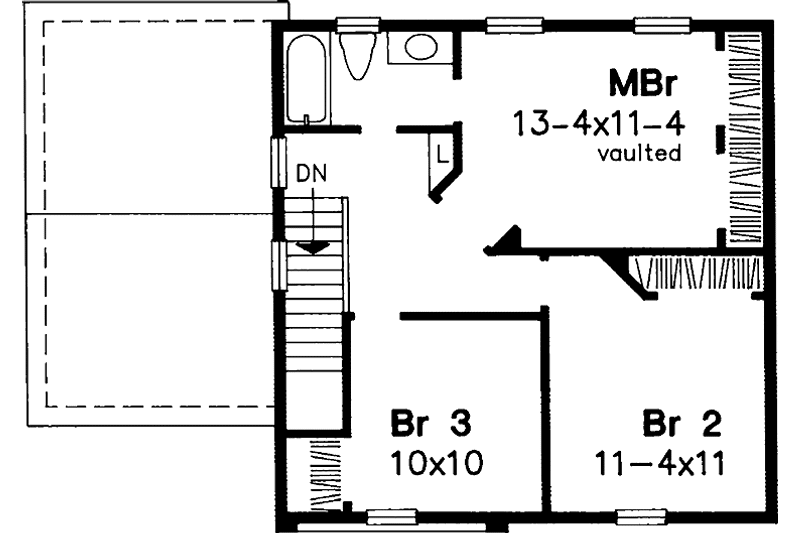 Home Plan - Floor Plan - Upper Floor for Country House Plan #320-552 - 3 bed, 1.5 bath
