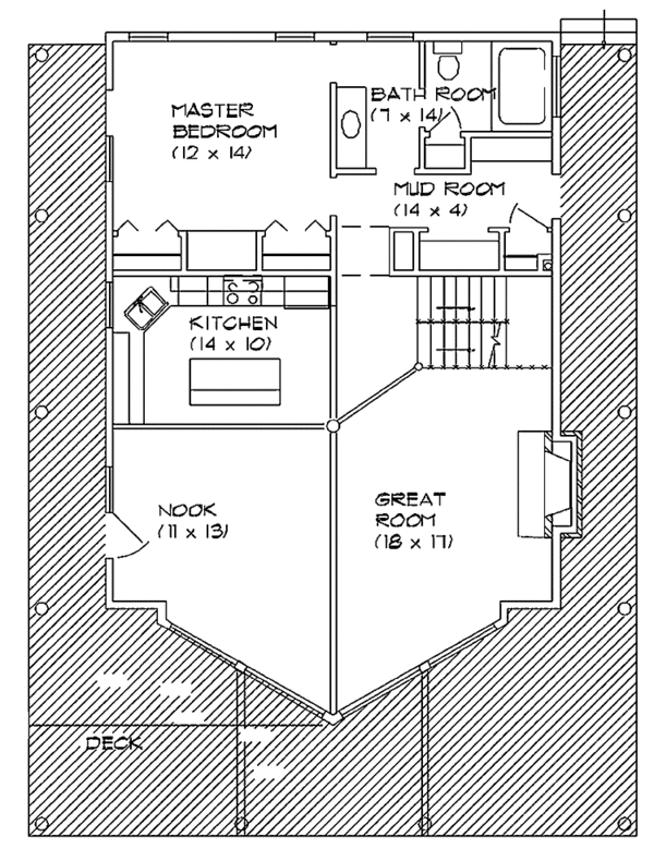 Home Plan - Contemporary Floor Plan - Main Floor Plan #945-1