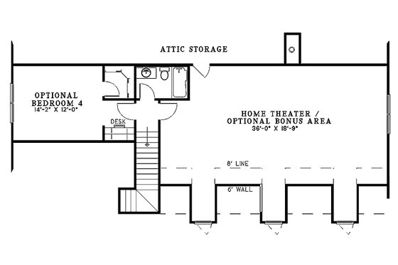 Floor Plan - Other Floor for Craftsman House Plan #17-2679 - 3 bed, 2.5 bath