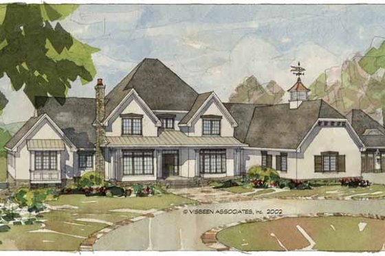 Exterior - Front Elevation 7 for European House Plan #928-65 - 4 bed, 5.5 bath