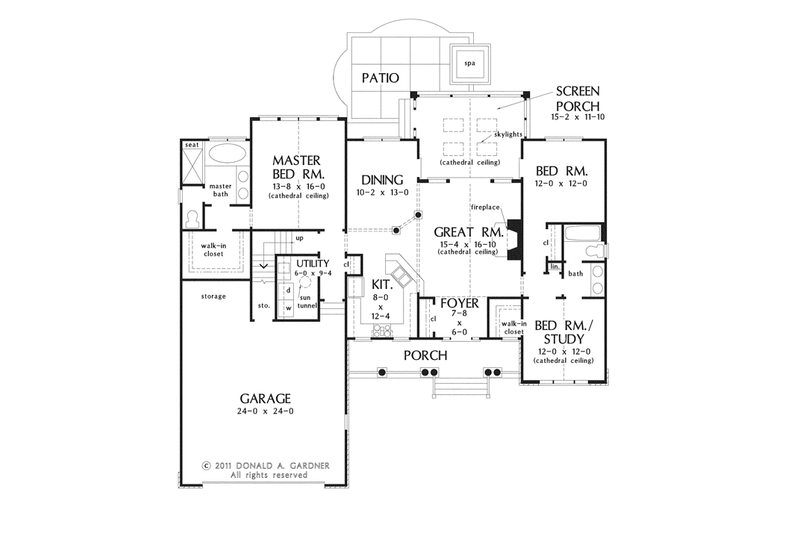 Dream House Plan - Floor Plan - Main Floor for Country House Plan #929-940 - 3 bed, 2 bath