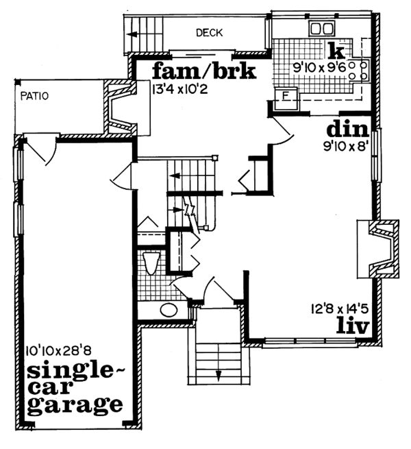 Architectural House Design - Tudor Floor Plan - Main Floor Plan #47-963