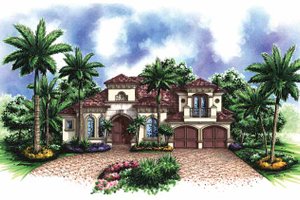 Dream House Plan - Exterior - Front Elevation for Mediterranean House Plan #1017-124 - 4 bed, 3 bath