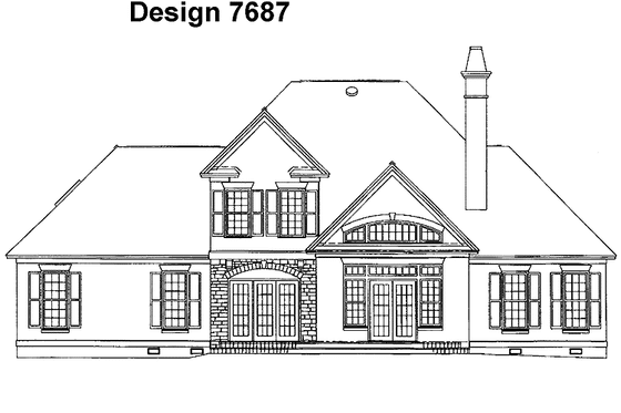 Exterior - Rear Elevation for Traditional House Plan #929-321 - 3 bed, 2.5 bath
