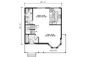 Floor Plan - Main Floor for Victorian House Plan #138-201 - 3 bed, 1.5 bath