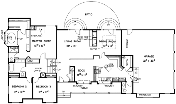 Home Plan - Prairie Floor Plan - Main Floor Plan #60-1039