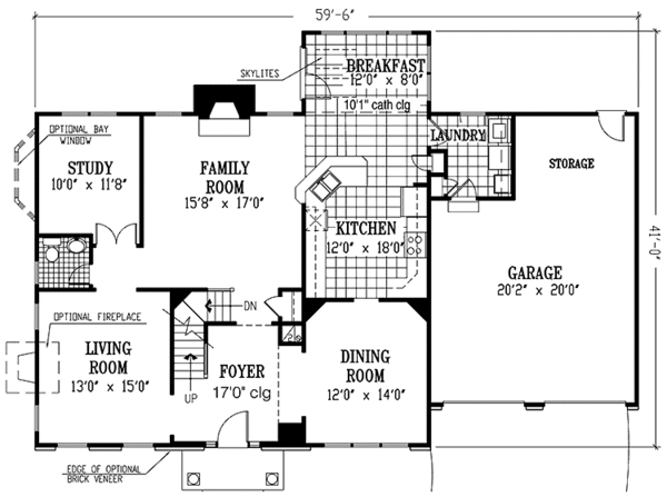 House Plan Design - Colonial Floor Plan - Main Floor Plan #953-40