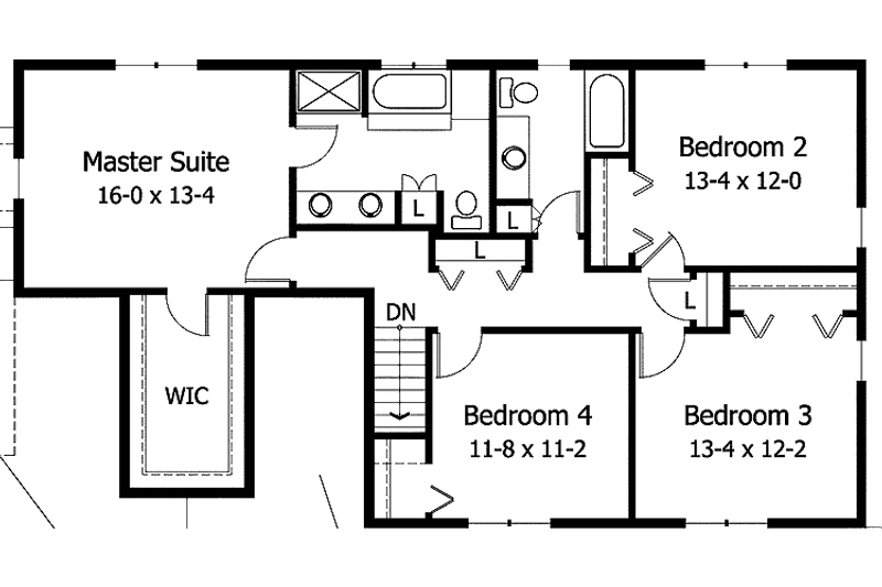 Home Plan - Floor Plan - Upper Floor for Country House Plan #51-866 - 4 bed, 2.5 bath