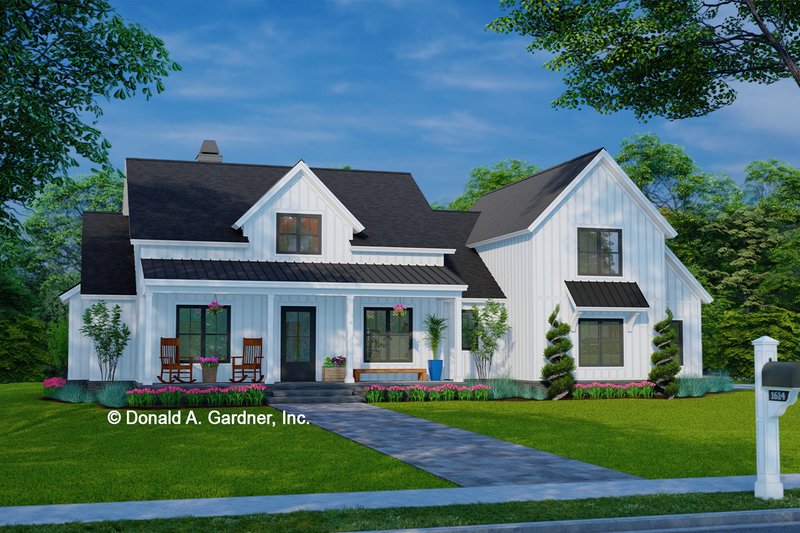 House Blueprint - Farmhouse Exterior - Front Elevation Plan #929-1153