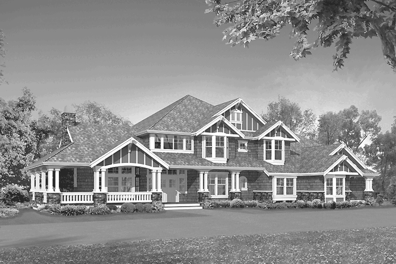 House Blueprint - Craftsman Exterior - Front Elevation Plan #132-251