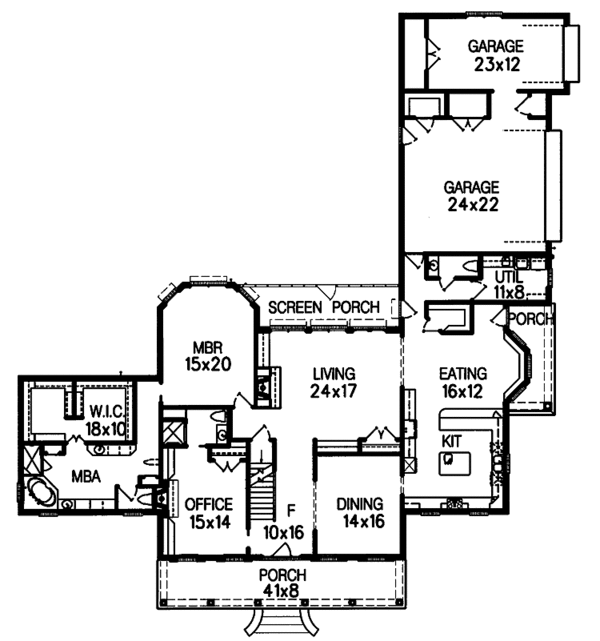 House Blueprint - Classical Floor Plan - Main Floor Plan #15-368