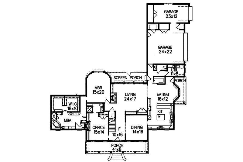 Dream House Plan - Floor Plan - Main Floor for Classical House Plan #15-368 - 5 bed, 4.5 bath
