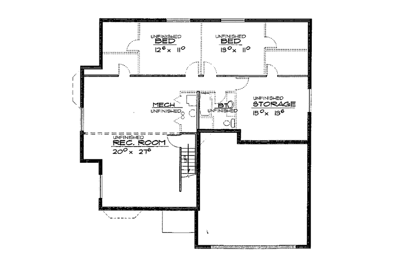 Home Plan - Floor Plan - Lower Floor for Traditional House Plan #308-264 - 3 bed, 2 bath