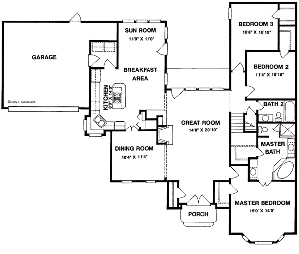 House Design - Traditional Floor Plan - Main Floor Plan #952-10