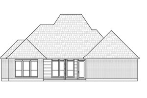 Exterior - Rear Elevation for Southern House Plan #1074-35 - 4 bed, 2.5 bath