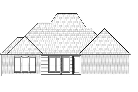 Exterior - Rear Elevation for Southern House Plan #1074-35 - 4 bed, 2.5 bath