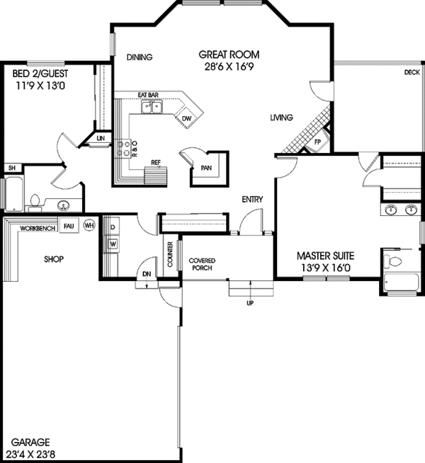 House Plan Design - Country Floor Plan - Main Floor Plan #60-1008