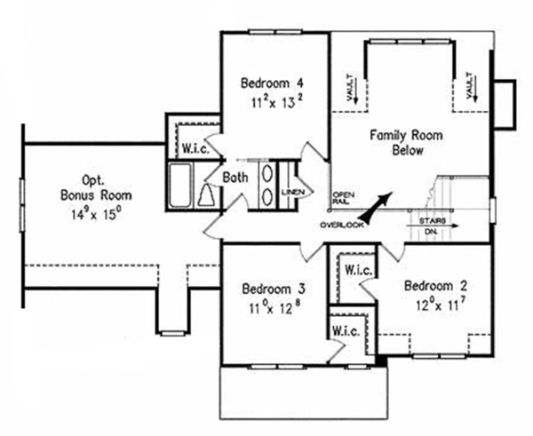 Home Plan - Tudor Floor Plan - Upper Floor Plan #927-313