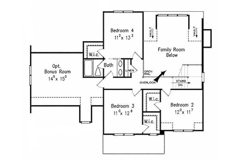 Home Plan - Floor Plan - Upper Floor for Tudor House Plan #927-313 - 4 bed, 2.5 bath