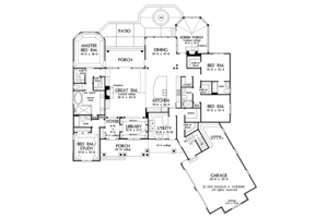 Floor Plan - Main Floor for Ranch House Plan #929-1007 - 4 bed, 4 bath