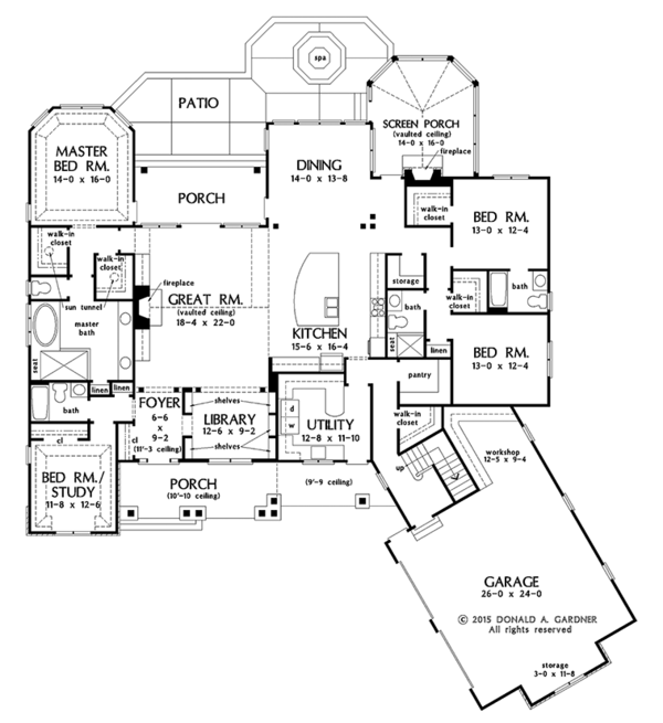 House Plan Design - Ranch Floor Plan - Main Floor Plan #929-1007