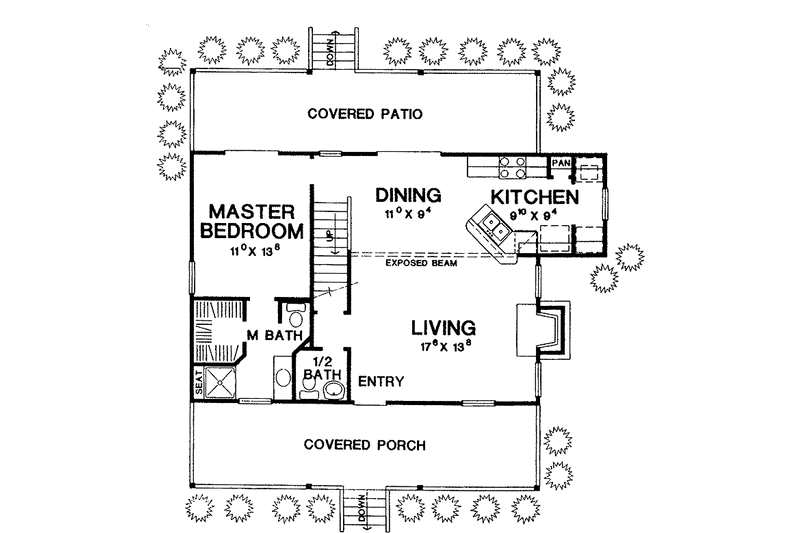 Dream House Plan - Floor Plan - Main Floor for Country House Plan #472-126 - 3 bed, 2.5 bath