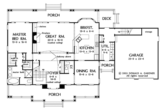 Floor Plan - Main Floor for Victorian House Plan #929-98 - 3 bed, 3.5 bath