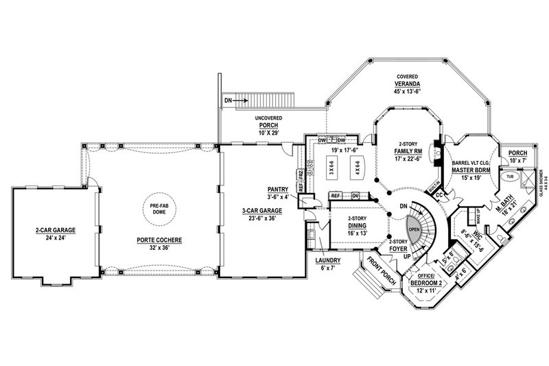 Home Plan - Floor Plan - Main Floor for European House Plan #119-442 - 4 bed, 4 bath