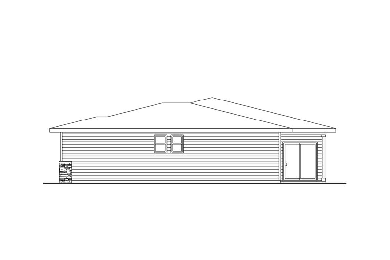 House Blueprint - Exterior - Other Elevation 1 for Prairie House Plan #124-1400 - 4 bed, 2.5 bath