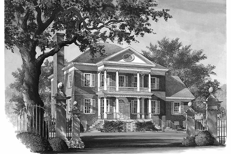 Home Plan - Exterior - Front Elevation 4 for Classical House Plan #137-308 - 5 bed, 4 bath