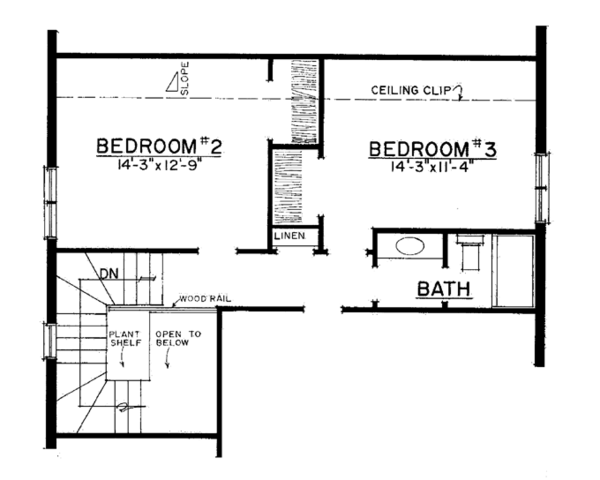 House Blueprint - Country Floor Plan - Upper Floor Plan #1016-110