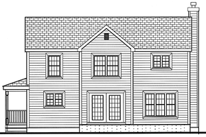 Exterior - Rear Elevation for Traditional House Plan #3-246 - 4 bed, 2.5 bath
