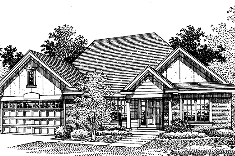 Home Plan - Exterior - Front Elevation 3 for Ranch House Plan #320-540 - 3 bed, 2 bath