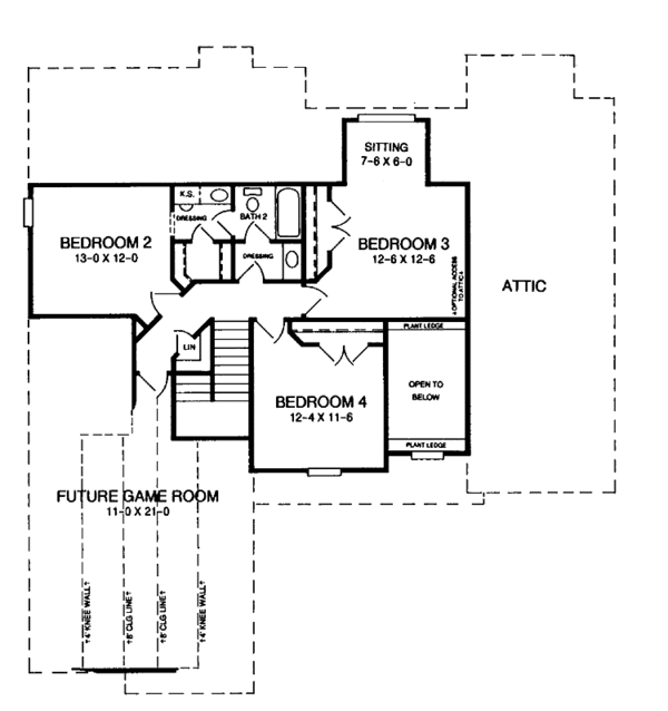 Dream House Plan - Traditional Floor Plan - Upper Floor Plan #952-85